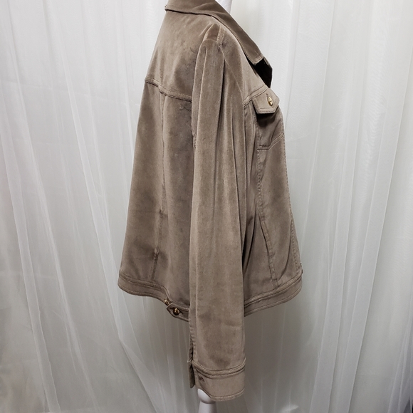 St. John Sport Tan Suede Feel Tan Jacket Sz ?? - Picture 8 of 14